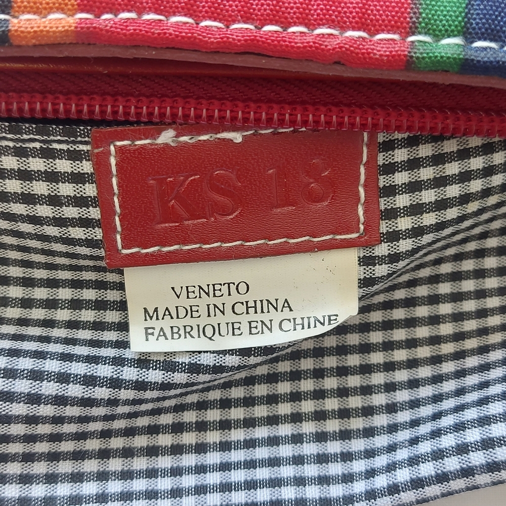 Vintage K18 Shoulder Strap Bag Fabric Multicolor Stripe Summer Beach Handbag - Picture 14 of 15